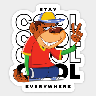 Stay Cool - Monkey Art Sticker